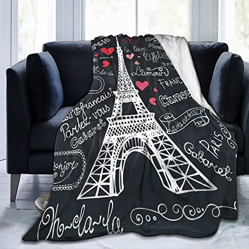 Paris Tower Throws Blanket Plush Fleece Blanket Soft Cozy Warm Lightweight Blanket For Sofa Couch Bed 80"X60" #TOP7