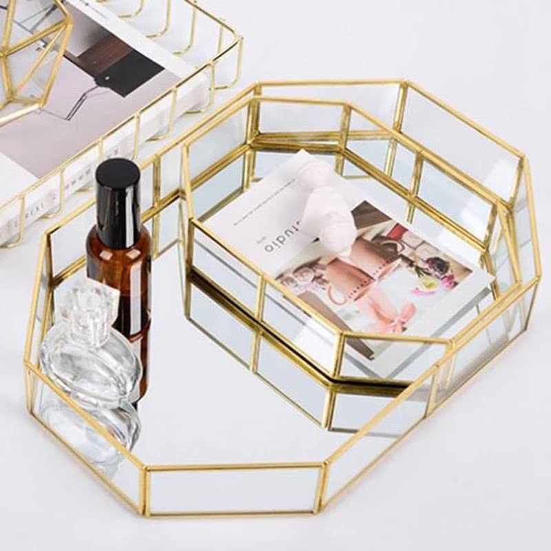 Bac de stockage rétro doré pour sublimer votre routine de maquillage - 7