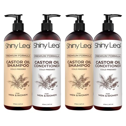Castor Oil Shampoo and Conditioner For Hair Growth, With Organic Castor Oil, Sulfate Free, Curly Hair Approved, Safe for Color Treated Hair, Repair Hair Damage 16 Fl. Oz. (2 Pack)