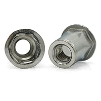 Vista 3 de M6-1.0 Tuerca remachadora de cabeza de perfil bajo hexagonal métrico, acero inoxidable 18-8 (25)