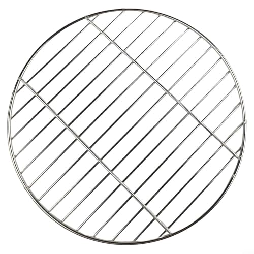 MoSundi Rejilla de barbacoa de acero inoxidable para camping, rejilla de barbacoa, bandeja redonda para picnic, jardín, fiesta, cocina, aventuras (40 cm)
