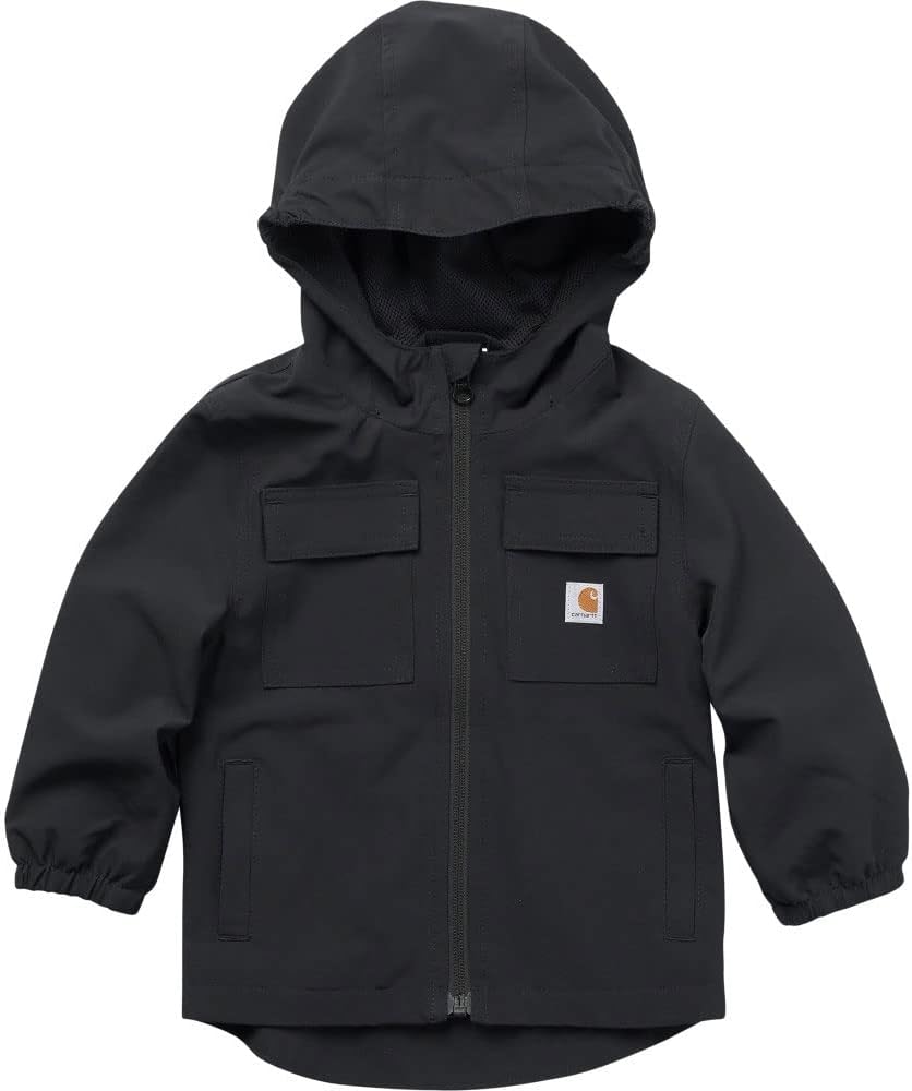 Carhartt Boys' Rugged Flex Ripstop Jacket, Caviar Black, 6 Months