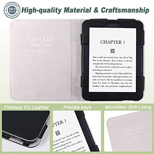 Acdream Case For Nook Glowlight 4 2021 / Nook Glowlight 4E 2022, Folio Premium Pu Leather Ereader Cover With Magnet Closure, Black #TOP1
