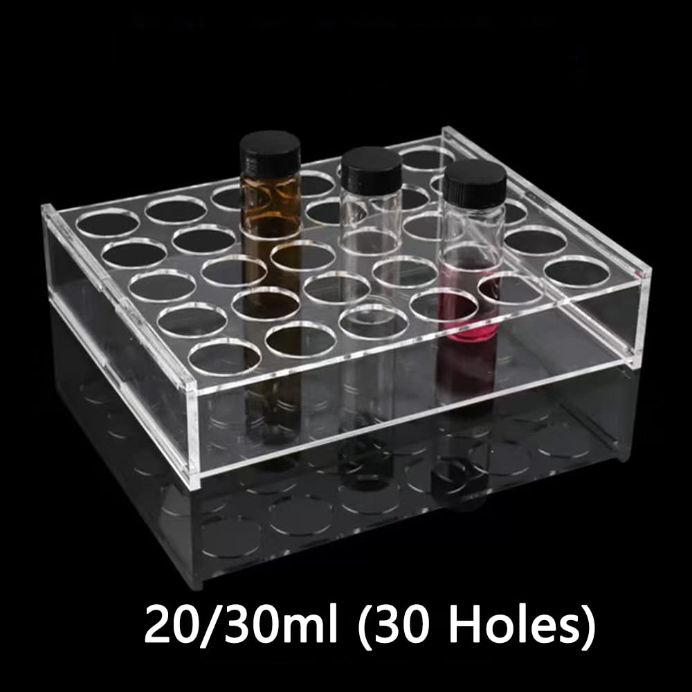 Plexiglas-Reagenzglas-Rack Transparentes Reagenzglas-Halter für zweireihige Säulen-Reagenzglas-Rack-Dropper-Rack-chemische Versuchs ausrüstung (20/30 ml (30 Löcher))