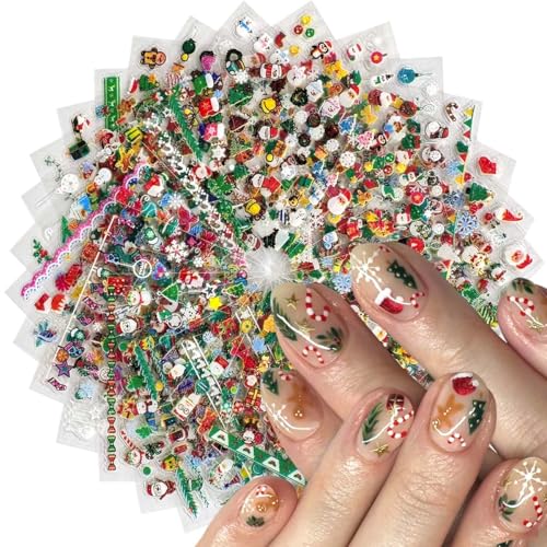 30 Sheets Christmas Nail Stickers for Women Girls & Kids