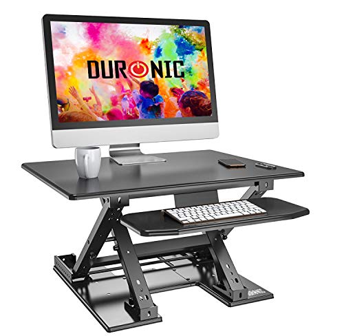 Preisvergleich Produktbild Duronic Ergonomischer Schreibtisch mit einstellbarer Höhe für Büro,Schreibtischständer (DM05D9),PC-Arbeitsplatzaufzug,Comput... und Laptop