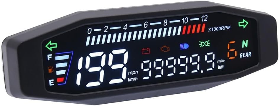Motorcycle Odometer Gauge Universal Motorcycle Tachometer Digital Meter Tachometer Dashboard Instrument Panel Meter Display