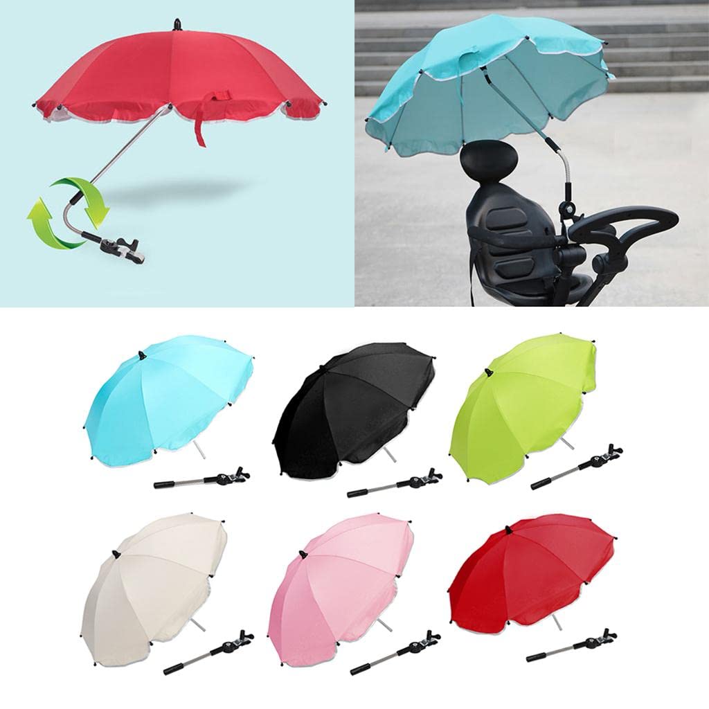 Parapluie Réglable pour Poussette de Bébé, Poussette pour Enfants, Parapluie, Couverture D'auvent, Parasol avec Clip, Blanc