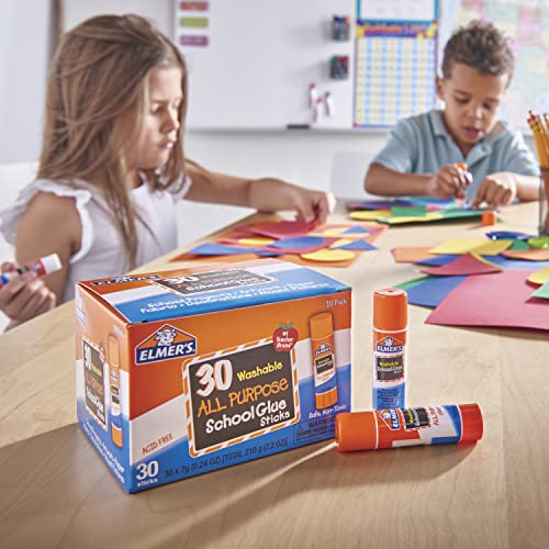 Elmer's All Purpose School Glue Sticks, Washable, 7 Gram, 30 Count #TOP3