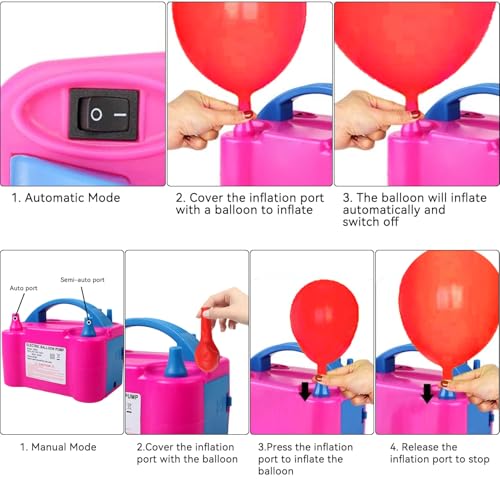 Kosbon SKU060004 Balloon Pump 600W 110V Electric Balloon Pump Portable Electric Inflator Balloon Air Pump-2 Tying Tools Balloon Blower thumb #3