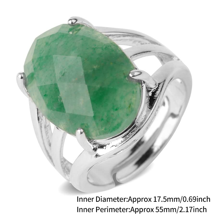 Hologramme Ring Bague Réglable Femme Avec Pierre Naturelle