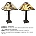 Lavish Home Tiffany-Style Table Lamp – Mission-Design Art Glass Lighting with 2 LED Bulbs Included – Vintage-Look Handcrafted Room Décor (Brown)
