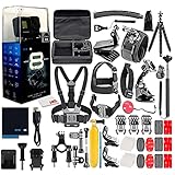 GoPro HERO8 Black Digital Action Camera - Waterproof, Touch Screen, 4K UHD Video, 12MP Photos, Live Streaming, Stabilization - with 50 Piece Accessory Kit - All You Need Bundle (Renewed)