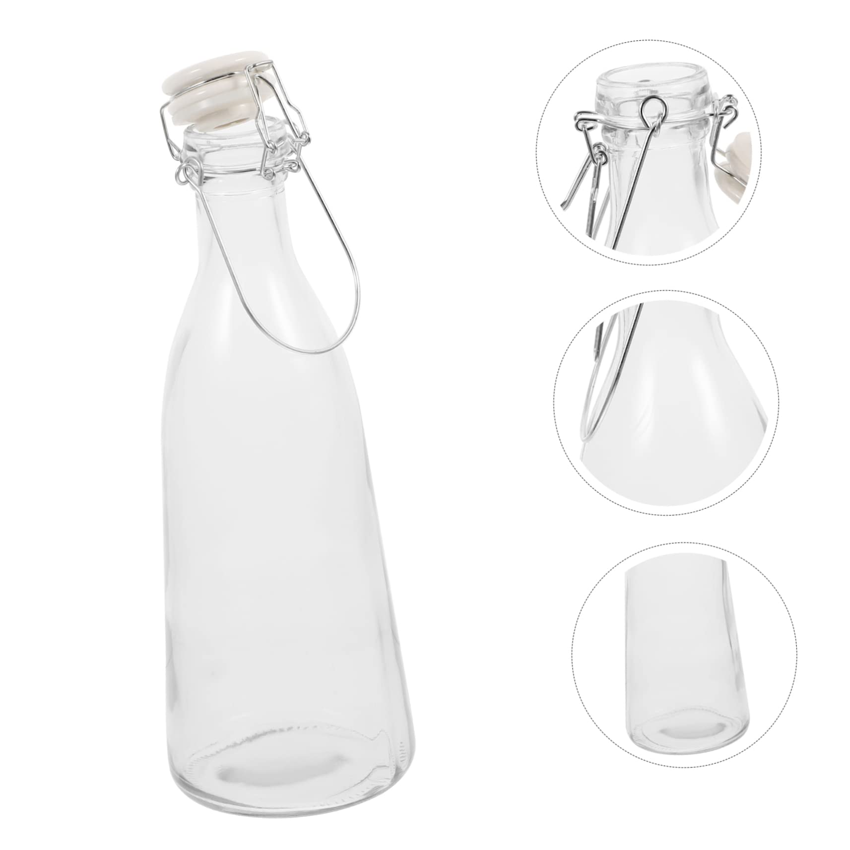 TOPPERFUN Auslaufsichere Glasflasche mit Schraubverschluss Elegante Haushaltsglasflasche aus Glas Versiegelung für Picknick und Desktop Dekoration