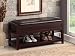 Espresso Bonded Leather Entryway Shoe Bench Shelf Storage Organizer