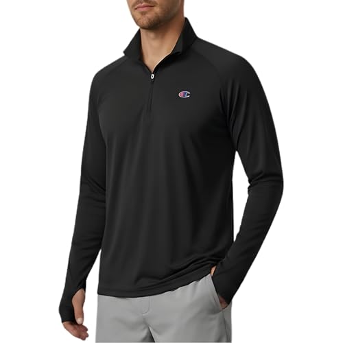 Champion Mens Quarter Zip Pullover Sun Shirt - Long Sleeve UV Protection UPF 50+ 1/4 Zip Rash Guard for Golf Fishing