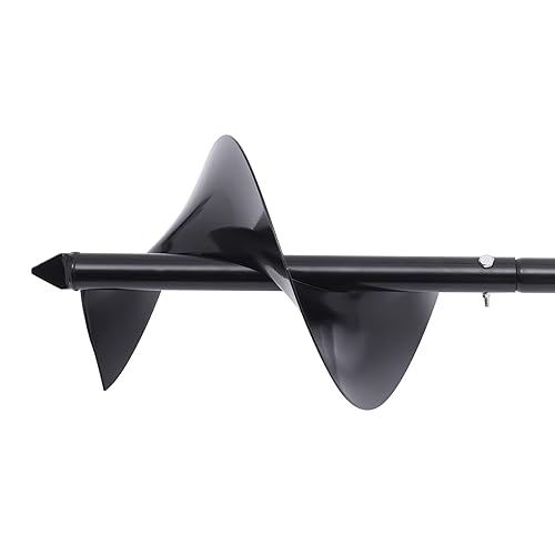 Miniatura 6 de Broca manual para excavar agujeros de jardín, 7 x 33 pulgadas, broca de mano con mango antideslizante, maceta en espiral para flores, árboles