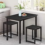 MIERES Small Dining Table Set for 2-3pcs Home Kitchen Counter Furniture Pub TableSet, Metal Frame...