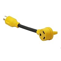 Vista 5 de 30M30F Cable adaptador eléctrico para cámper de 30 A, de macho de 4 clavijas a hembra de 30 A y 12 pulgadas