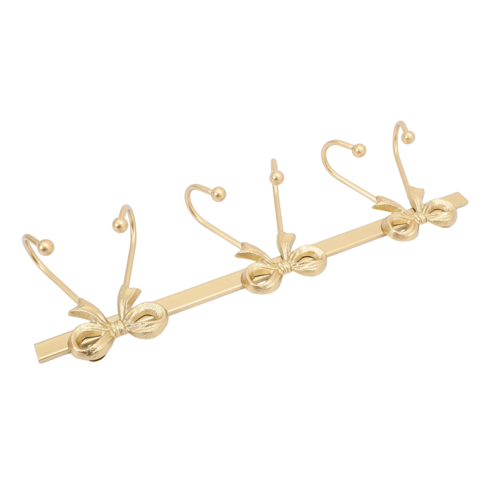 Gancio Di Ferro Fiocco Dorato Appendiabiti Per Bagno e Casa Gancio Portaoggetti in Metallo Per Cappello Borsa Chiave Organizer Da Parete Rustico