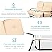 Best Choice Products 2-Person Outdoor Glider Bench Loveseat Rocking Chair for Patio, Garden, Yard, Porch w/Armrest, UV- and Water-Resistant Cushions - Beige