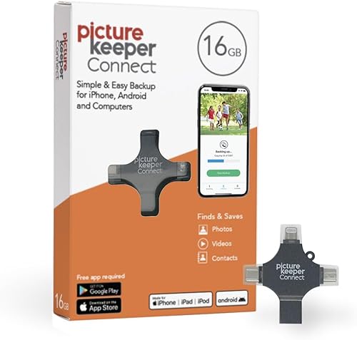Vista 22 de Picture Keeper Connect para iPhone, Android, USB-C, PC y Mac - USB de 128GB para copia de seguridad de fotos, videos, contactos, copia de seguridad