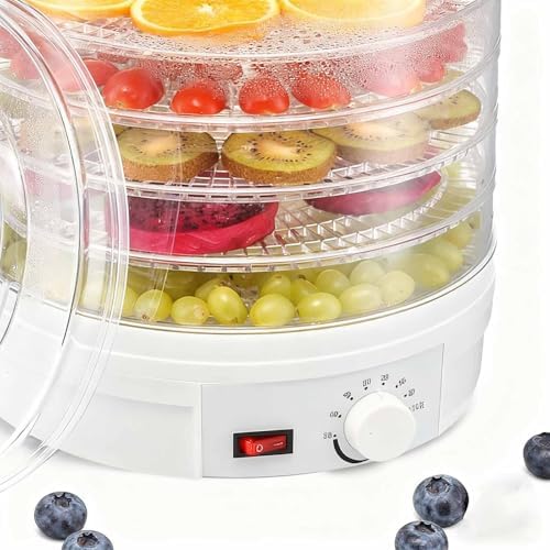 Small Transparent Food Grade Dehydrator - 110V Air Dryer for Fruits, Vegetables, Pet Meat, and Snacks - 360° Cyclic Heating for Home Use and Food Processing