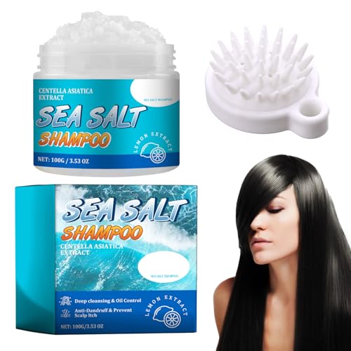 Exfoliante De Champú De Sal Marina, Exfoliante Purificante Para El Cuero Cabelludo, Champú Natural Para Cabello Graso, Limpieza Profunda, Hidratación Y Control De La Grasa