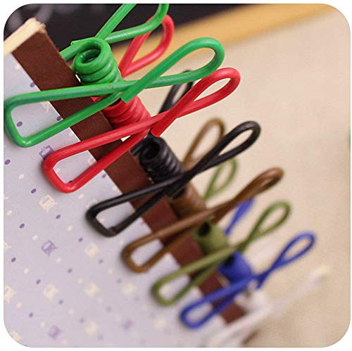 Chip Clips, 20 Pcs 2 Inch Black Steel Clips Pvc-Coated High Elasticity Good Persistence For Clothespins Paper Clips Food Clips Bag Clips Cloth Pins(Black 20Pcs) #TOP2