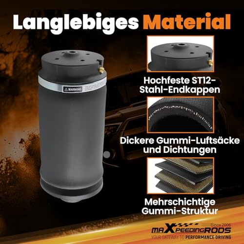maXpeedingrods Luftfeder 1643200625 für W164 X164 ML GL Klasse Luftfederung Hinten Airmatic 1643201025