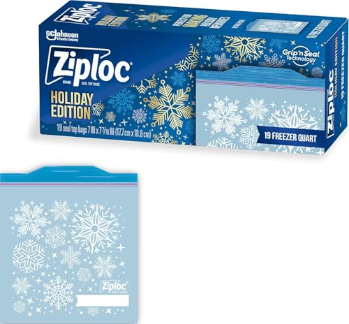 Ziploc Quart Food Storage Freezer Bags, Grip...