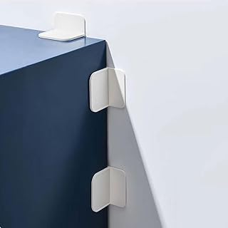 12 Packs Furniture Anchors for Baby Proofing, No Drill Adhesive Anti Tip Wall Anchor for Dresser Bookshelf Mirror Cabinet TV Stand Pantry Shelves Securing