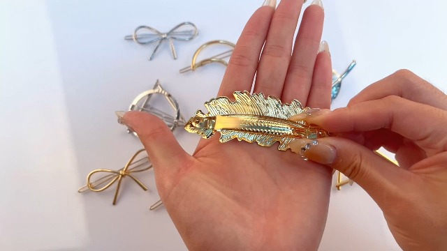 Super Cute, Designer Hair clip pin accessory in Gold & Silver (comes as a pair) Hair Accessory Under 20 Dollars, Antique Gold Hair Pin  main image 3