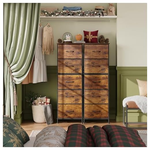 WLIVE 5-Drawer Fabric Storage Dresser