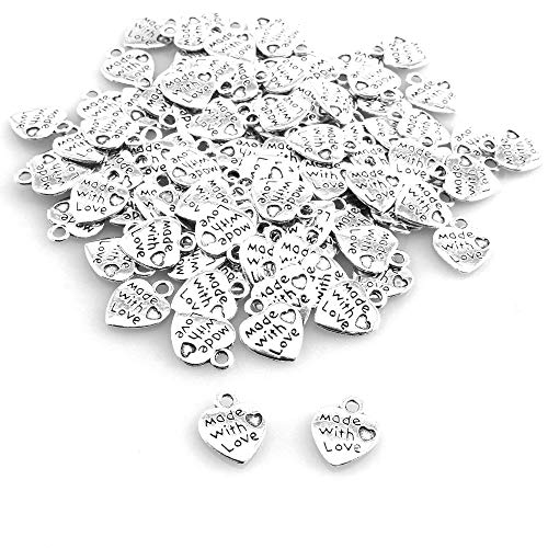 Lind Kitchen 100pcs Heart Shape Charms Pendants 