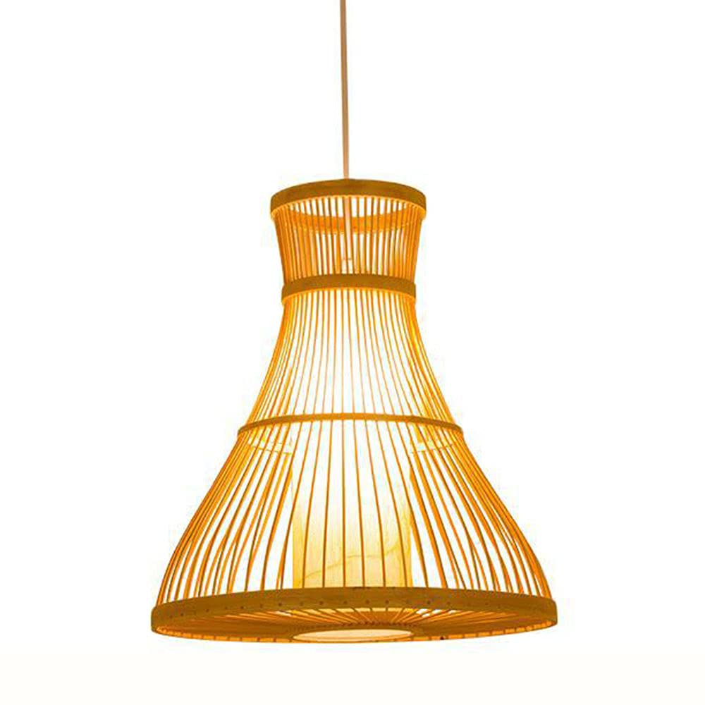 OZBMA Natural Simple Pendant Lights Made of Bamboo Modern Weave Wicker Hanging Lamp Wood Country Chandelier Fixtures for Living Rooms, Dining Room, Kitchen (size_name 35 * 40cm)