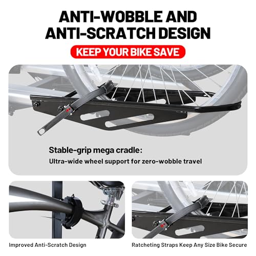 Image of Young Electric 200 lbs. Hitch Mount Bike Rack, fits Cars, SUVs, RVs, Trailers with 2 Inch Receiver