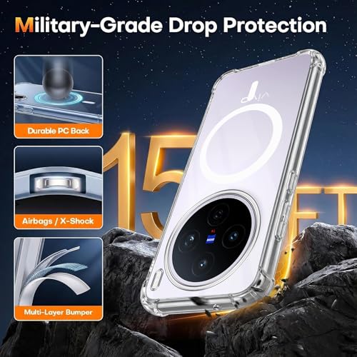 Image of Jkobi Shockproof Crystal-Clear Back Cover for Vivo X200T (Magsafe Wireless Support | Drop & Camera Protection | Hard Polycarbonate)