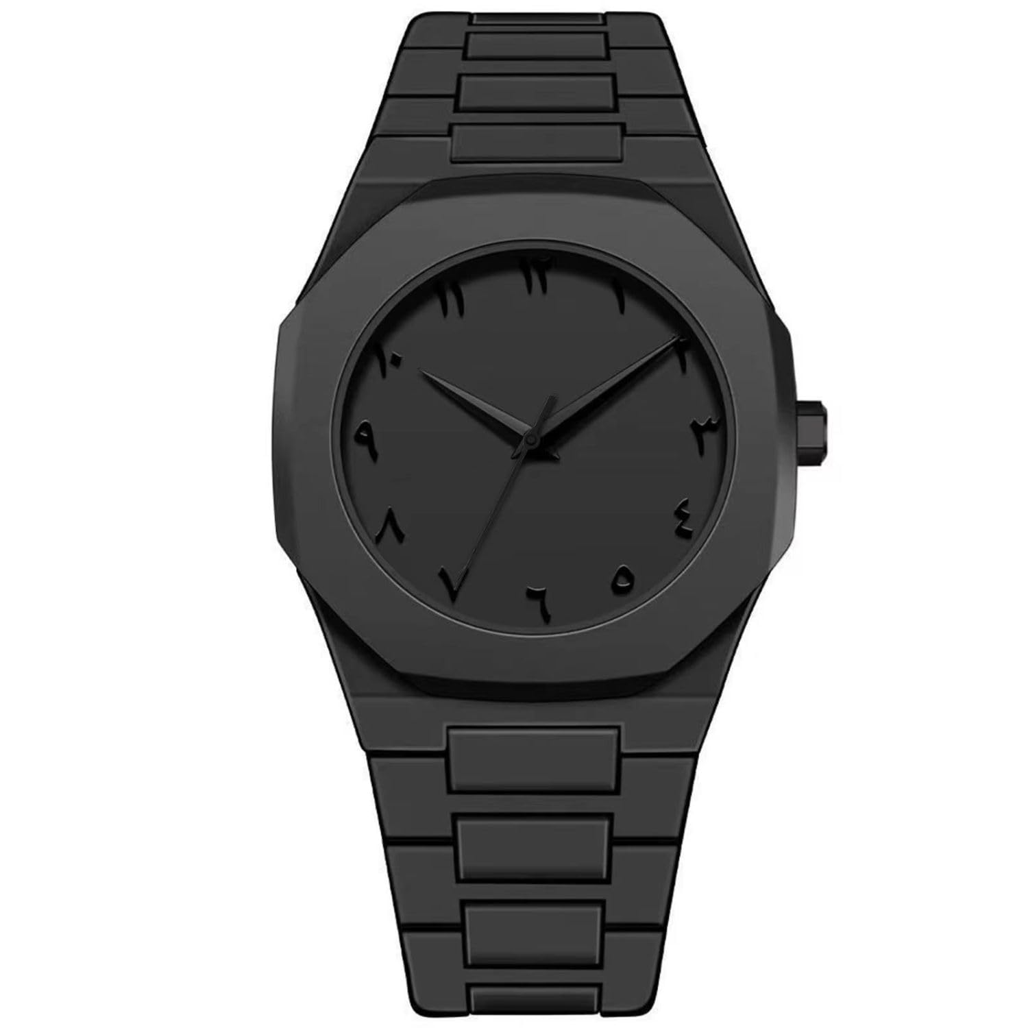 ON TIME OCTUS Analog Arabic Dial Unisex Watch BLACK - Image 1