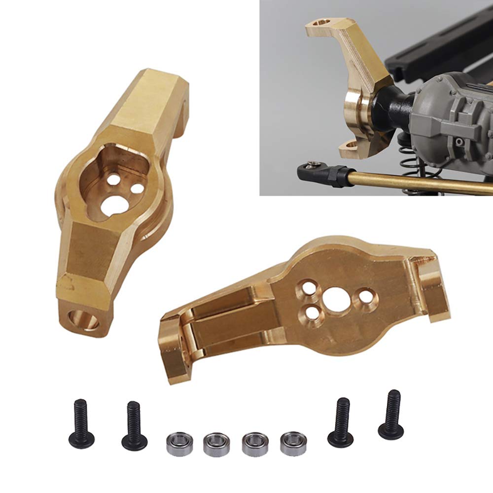 kingsea 1Pair 68g Caster Blocks Protal Drive C Hub Carrier Compatible with TRX4/TRX6 1/10 RC Crawler Brass Upgrade Parts(1Pair Protal Drive C Hub Carrier(68g))