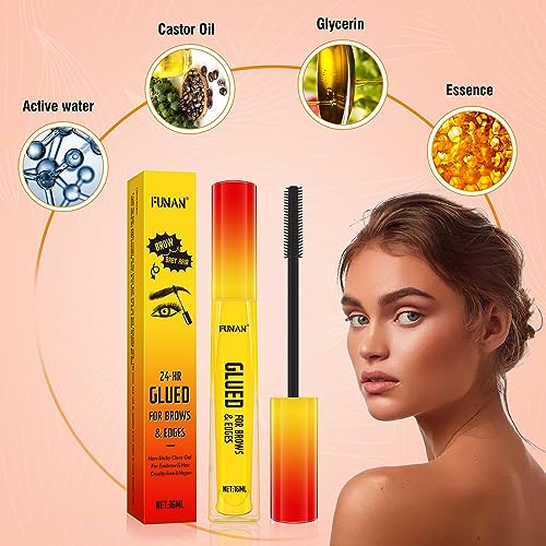 FUNAN Eyebrow Gel,Clear Brow Gel,Glued for Brows & Edges, for Styling Brows,16ml,2 Pack, 16 ml (Pack of 1) - Image 4