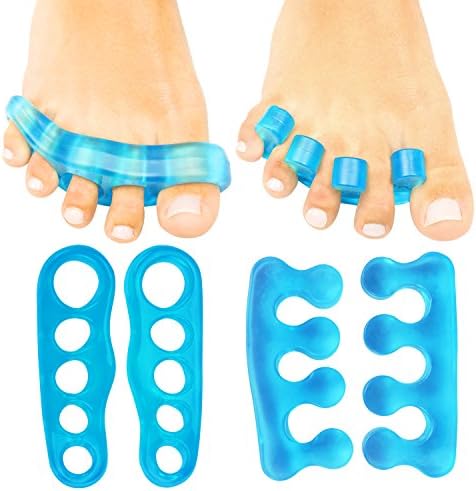ViveSole Toe Stretchers (4 Pieces) - Silicone Gel Separators - Therapeutic Spa Spreaders for Plantar Fasciitis, Bunions, Overlapping Hammer Toe Spacers - Metatarsal Yoga Cushion