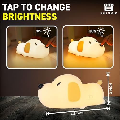 Image of CRAE Sleeping Puppy Night Lamp for Baby and Toddler | Dog Lamp | Eye-Care | Kids Room and Nursery | (Sleeping Puppy)
