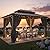 HOTEEL 10x12 Hardtop Gazebo on Clearance with Heavy Duty Galvanized Steel Double Metal roof,Aluminum Frame,Patio Gazebo with Curtains and Netting,Outdoor Permanent Pavillon for Backyard,Black