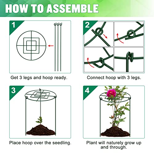Blika 12 X 20 Inch Grow Through Plant Support, Peony Cages And Supports Grow Through Plant Supports Ring Hoop, Plant Brace Flower Support Rings, Pack Of 8 #TOP3
