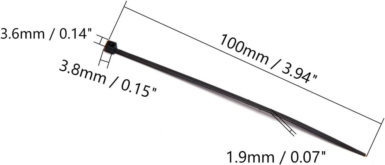 Fielect Zip Ties 1000pcs Cable Zip Ties 4 Inch Black Cable Tie Nylon Cable Wire Ties Self-Locking Tie Straps Perfect for Home, Office, Garage and Workshop (Black)