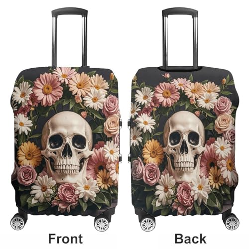 Anti-Scratch Luggage Cover Bonsai Tree Sugar Skull Printed Luggage Case Protector Washable Suitcase Covers Elastic Suitcase Protector for Size S (19-21 inch) Luggage3