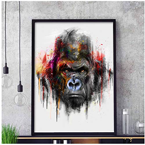 Couleur Gorille Mur Art Toile Peinture Nordique Affiches Et Imprimer Animaux Mur Photos Salon Décor 50x70 cm Pas de Cadre Cover