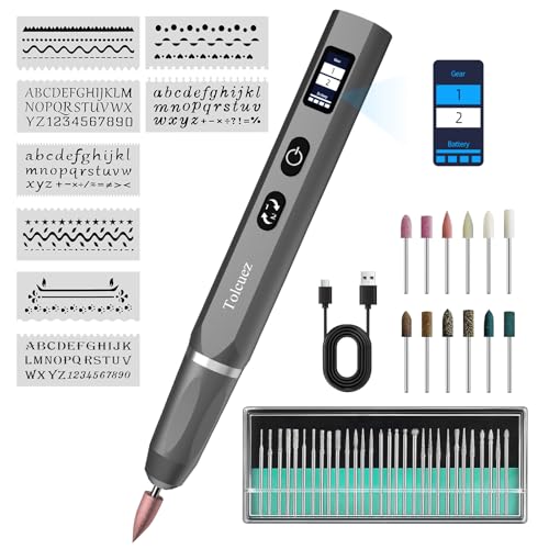 Image of Engraving Pen with 50 Accessories, Cordless Rotary Tool Kit - Rechargeable Engraver Pen for Metal, Wood, Glass, Plastic - Beginner Friendly Etching Tool for Artists & DIYers