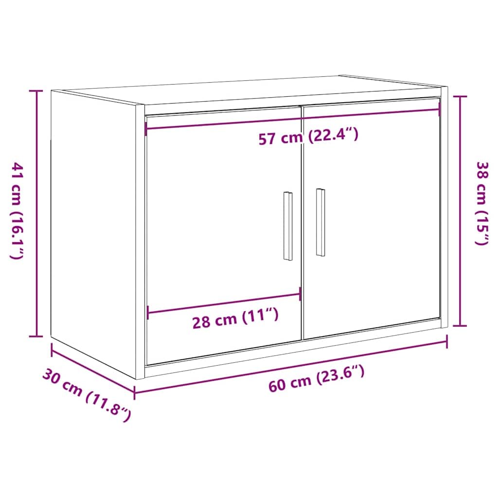 vidaXL Pensile per Garage Grigio Cemento in Legno Multistrato